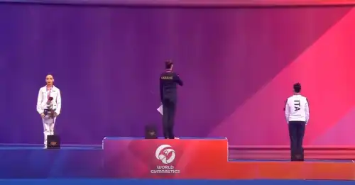 Російська гімнастка зухвало ухилилася від українського прапора на Кубку світу&hellip;