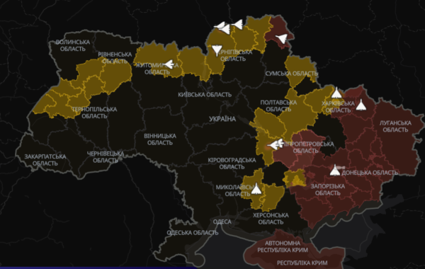 Карта руху ворожих загроз з’явилася у застосунку «Повітряна тривога»